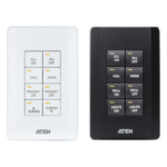 ATEN VK108US – Teclado de control / 8 botones configurables / 14 combinaciones / Ethernet 10/100 / Montaje 1GANG / 4.58x2.78x1.53 in