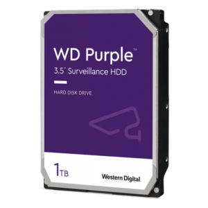 Western Digital (WD) WD11PURZ – Disco Duro para Videovigilancia / 1 TB / SATA III 6 Gb/s / 5400 RPM / 64 MB Caché / 3.5 Pulgadas / 64 Cámaras / 8 Bahías / 0°C a 65°C (32°F a 149°F)