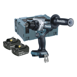 MAKITA DDF-486-RTJ – Taladro Atornillador / 18 V / 5 Ah / 130 Nm / 2 Velocidades 0-550 0-2100 rpm / 178 mm / 7 pulgadas / Brushless / LXT