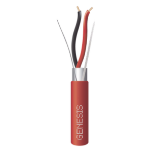 GENESIS 4402-1104 – Cable FPLR para Alarmas de Incendio / 2x18 AWG / Blindado / 305 m (1000 ft) / Rojo / -20°C a 75°C