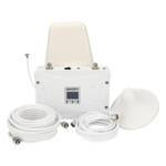 EPCOM EP20-TB-4GV2 – Amplificador de Señal Celular / Tribanda 2G/3G/4G LTE / Ganancia 70 dB / Cobertura hasta 900 m² (9,687.5 ft²) con 3 Antenas / Display LCD / Multioperador