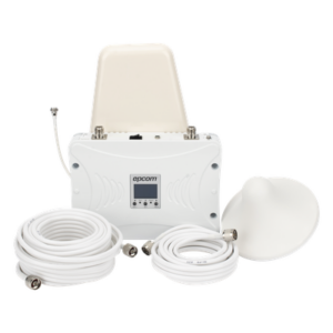 EPCOM EP20-TB-4GV2 – Amplificador de Señal Celular / Tribanda 2G/3G/4G LTE / Ganancia 70 dB / Cobertura hasta 900 m² (9,687.5 ft²) con 3 Antenas / Display LCD / Multioperador