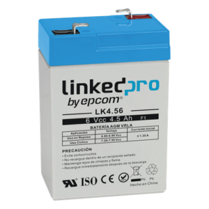 LINKEDPRO BY EPCOM LK4.56 – Batería de Respaldo AGM / 6 VCC / 4.5 Ah / Vida Útil 5 Años / Terminales F1 / Certificación UL