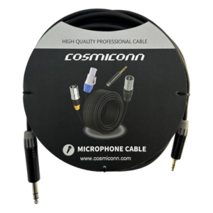 COSMICONN CMC220AS-TP-PS-5-BG1 – Cable de audio / 6.35mm a 3.5mm / Conectores dorados / 5m / 16.4 pies