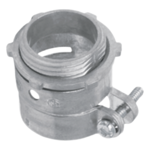 ANCLO ANC-FXR100 – Conector Recto para Tubo Flexible / 1" (25 mm) / Diámetro 39 mm / Largo 40 mm / Acabado Bruñido Brillante / NEMA FB-1 / UL 514B