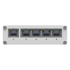 TELTONIKA TSW110 – Switch Industrial No-Administrable / 5 Puertos Gigabit / Aluminio DIN / -40 a 75 °C / 9-30 VDC / 1.8 W / 10 Gbps Full Duplex