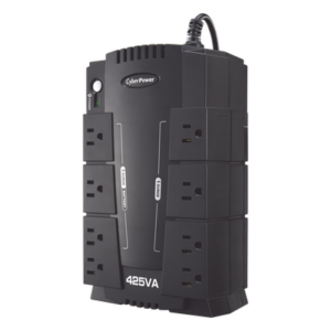 CYBERPOWER CP425SLG – UPS Standby / 425 VA / 255 W / 8 Tomas NEMA 5-15R / 4 con Batería + 4 Protección / Topología Standby / USB de Gestión