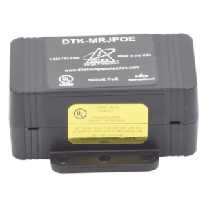 DITEK DTK-MRJPOE – Protector PoE / RJ45 Hembra / 10 GbE / PoE y HiPoE / 0.25 x 0.14 x 0.10 ft / -40°C a 70°C