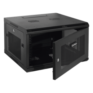 CYBERPOWER CR6U61001 – Gabinete de Pared 6UR / 600x372x600 mm (23.6x14.6x23.6 in) / Puerta Perforada Hexagonal / Carga 60 kg / Profundidad Ajustable 562 mm