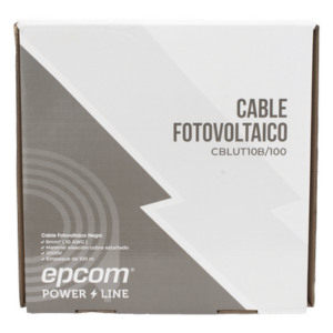 EPCOM POWERLINE CBL-UT-10B/100 – Cable Fotovoltaico / 6 mm² (10 AWG) / 2000V / Rango Térmico -40°C a 120°C / Resistencia UV y Ozono / Rollo 100 m (328.1 ft) / UL 4703 y TUV