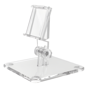 ACCESSPRO T-SHAPE-STAND-3101 – Soporte de Escritorio en T / Rotación 50° / Compatible con Etiquetas 2.13" a 4.2" / Policarbonato y ABS Transparente / Montaje Directo