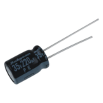 SYSCOM 0220M0035V – Capacitor Electrolítico Radial / 220 µF / 35 Vcc / 105 °C / 10 x 12.5 mm / Corriente de Rizado 440 mA RMS
