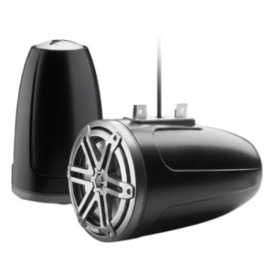 JL AUDIO 10-03267-00 – Bocina Marina Tipo Torre Cerrada / 7.7 Pulgadas (196 mm) / Serie M3 / Coaxial 2 Vías / Rejilla Sport Gris / Carcasa Sport Black / 100W RMS / 4 Ohms