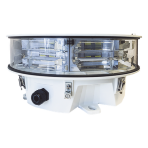 TWR LONESTAR24VDC – Luz de Obstáculo Aeronáutica / LED FAA Media Intensidad / 20.000 cd Blanco - 2.000 cd Rojo / Infrarrojo 246 mW/sr / Sincronización GPS / Monitoreo SNMP / -40°C a +55°C / 807 pies Infrarrojo