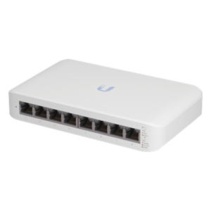 UBIQUITI USW-LITE-8-POE – Switch Administrable PoE / 8 Puertos Gigabit / 4 Puertos PoE+ 802.3at / 52 W / 8 Gbps / Compacto