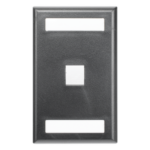 PANDUIT NK1FBL – Placa de Pared Vertical / 1 Puerto Keystone / 69.8 x 114.3 mm / 2.75 x 4.5 pulg. / Con Espacios para Etiquetas / Color Negro