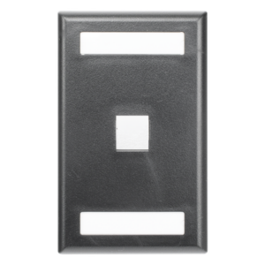 PANDUIT NK1FBL – Placa de Pared Vertical / 1 Puerto Keystone / 69.8 x 114.3 mm / 2.75 x 4.5 pulg. / Con Espacios para Etiquetas / Color Negro