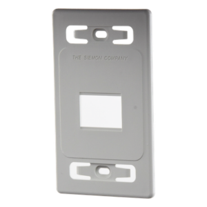 SIEMON MX-FP-S-02-02 – Placa de Pared Modular / 2 Salidas Single Gang / Termoplástico Blanco / MAX-Z-MAX-TERA