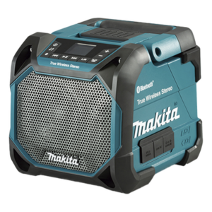 MAKITA DMR-203 – Bocina y Reproductor de Música / Bluetooth 30 m (100 ft) / USB y Auxiliar MP3 / Salida 12V-18V-AC / Pantalla LCD / 2.7-3.4 kg (6.0-7.5 lbs)