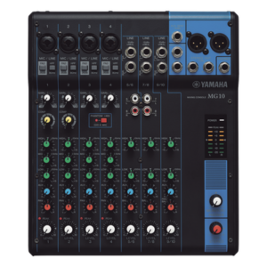 YAMAHA MG10 – Mesa de Mezclas Analógica / 10 Canales / 4 Entradas de Micrófono / 3 Entradas de Línea Estéreo / Phantom Power / Bus Estéreo con 1 Envío Auxiliar