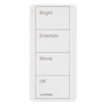 LUTRON ELECTRONICS PJ24BGWHP01 – Control Pico Inalámbrico / 4 Botones de Escena / RF Clear Connect / Alcance 18 m (59.1 ft) Línea de Vista / Batería CR2032 10 Años
