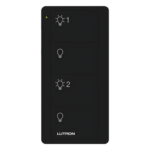 LUTRON ELECTRONICS PJ24BBLL21P – Control Inalámbrico de 4 Botones / 2 Grupos de Luces / RF 431-437 MHz / Alcance 18 m (59 ft) Línea de Vista / Batería 10 Años / Montaje Múltiple