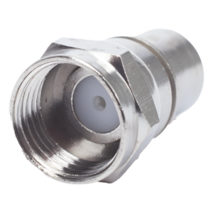 EPCOM TITANIUM TT-CON-537 – Conector F Macho / Plegable con PIN / Cable RG-6 / Cuerpo Bronce Niquelado / Contacto Oro / Aislante Teflón