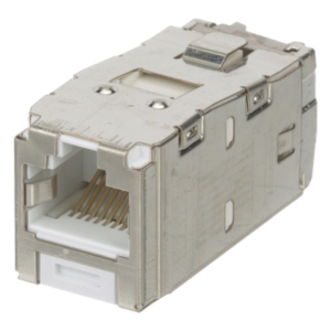 PANDUIT CJS6X88TGWHY – Conector Jack RJ45 Blindado / Categoría 6A / 8P8C / Mini-Com TG / Terminación sin Herramienta / PoE 100W / -10°C a 65°C