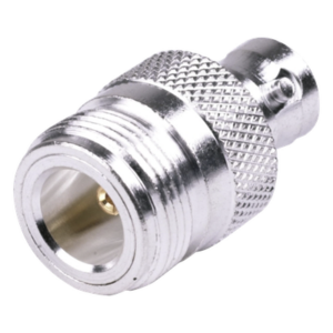 RF INDUSTRIES,LTD RFN-1039-1 – Adaptador Coaxial en Línea / N Hembra a BNC Hembra / Cuerpo Bronce Plateado / Contacto Oro / Aislante Teflón