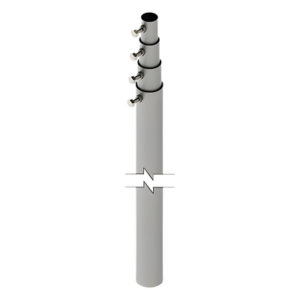 SYSCOM TOWERS SLM-12 – Mástil Telescópico / 12 m (39.4 ft) / 4 Secciones / Carga 6 kg / Diámetro Antena 25 cm / Calibre 20 Galvanizado