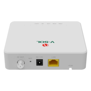 V-SOL V2801T – ONU Bridge / Dual GPON-EPON / 1x SC/APC PON / 1x LAN Gigabit / 1x CATV / Triple Play / 130x100x30 mm (5.1x3.9x1.2 in)