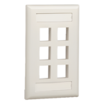 PANDUIT NK6FWHY – Placa de Pared Vertical / 6 Puertos Keystone / ABS / 69.8 x 114.3 mm / 2.75 x 4.5 pulg. / RoHS / Blanco