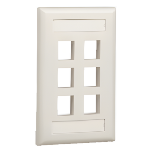 PANDUIT NK6FWHY – Placa de Pared Vertical / 6 Puertos Keystone / ABS / 69.8 x 114.3 mm / 2.75 x 4.5 pulg. / RoHS / Blanco