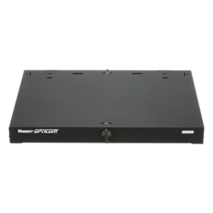 PANDUIT FRME1 – Panel de Distribución de Fibra Óptica, Acepta 3 Placas FAP o FMP, Bandeja Deslizable e Inclinable Hacia Abajo, Hasta 72 Fibras, Color Negro, 1UR