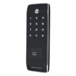 YALE-ASSA ABLOY 89410E – Cerrojo Electrónico de Sobreponer / Perfil Ultra Delgado 11 mm / 40 Usuarios RFID / PIN 4-8 Dígitos / Cierre Automático / Alarma Multifuncional / 4 Pilas AA / Puerto Emergencia 9V