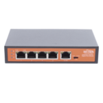 WI-TEK WIPE51G – Extensor PoE / Entrada 90W / 4 salidas Gigabit 802.3af/at 30W / Alcance 250 m (820 ft) / 5 puertos / No administrable