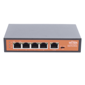 WI-TEK WIPE51G – Extensor PoE / Entrada 90W / 4 salidas Gigabit 802.3af/at 30W / Alcance 250 m (820 ft) / 5 puertos / No administrable
