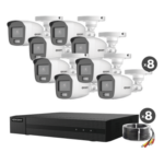 EPCOM PROFESSIONAL B8-KIT8-CV/A – Kit de Videovigilancia TurboHD / DVR 8 Canales + 2 IP / 1080p Lite / 8 Cámaras Bala ColorVu / Audio Integrado / IR Blanco 20 m (65.6 ft) / HDD hasta 6 TB