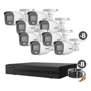 EPCOM PROFESSIONAL B8-KIT8-CV/A – Kit de Videovigilancia TurboHD / DVR 8 Canales + 2 IP / 1080p Lite / 8 Cámaras Bala ColorVu / Audio Integrado / IR Blanco 20 m (65.6 ft) / HDD hasta 6 TB