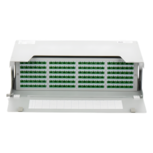 FIBERHOME ODU19RP-CSS144-C – Distribuidor de Fibra Óptica / 144 Empalmes / 144 Acopladores SC/APC / 144 Pigtails SC/APC / 19" / 3 UR / 12.8" Profundidad