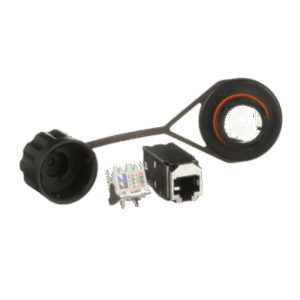 PANDUIT IAEBH6S – Conector Industrial RJ45 / Blindado IP67 / Categoría 6A / Tapa Protectora / Terminación sin Herramienta / Contactos 50 µin Oro