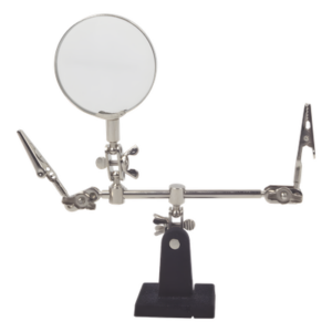 EPCOM POWERLINE EP390 – Soporte con lupa y brazos con clip / Lupa 6.2 cm / Aumento 3x / Base hierro fundido / 289 g / 14 x 8 cm (5.5 x 3.1 pulgadas)