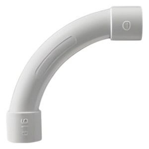 GEWISS DX-40-132 – Curva para Tubería Rígida / 32 mm / PVC Auto-extinguible / Libre de Halógenos / Radio Estrecho / Datos y Telecomunicaciones