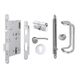 ABLOY EL520KITSYS111 – Kit de Cerradura Motorizada / Perfil Europeo / Puerta Sólida / Apertura por Control de Acceso / Emergencia por Manija Interior