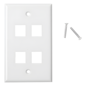 LINKEDPRO BY EPCOM LP-FP-19 – Placa de Pared / 4 Puertos Keystone / Montaje Vertical / 70 x 115 mm / 2.75 x 4.52 ft / Blanco
