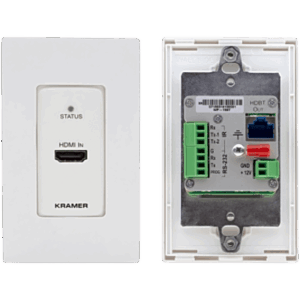 KRAMER WP-789T/US-D(W/B) – Transmisor Wall Plate HDBaseT | 4K60 4:2:0 HDMI 2.0 | RS-232 e IR | PoE | 40 m (130 ft) |