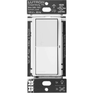 LUTRON CASETA WIRELESS DVRF5NSWH – Interruptor Inteligente de Pared / On/Off No Regulable / 120 V con Neutro / 5 A LED / 600 W Incandescente / Control Pico y Smart Hub / 3 Vías