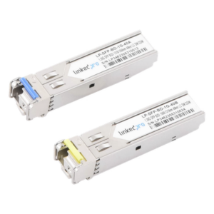 LINKEDPRO BY EPCOM LP-SFP-BD-1G-40 – Transceptor Óptico SFP Bidireccional / 1.25 Gbps / Monomodo 1310/1550 nm / Alcance 40 km (131233.6 ft) / LC/UPC Simplex / DDM / Hot-Pluggable / 2 Piezas