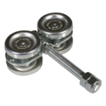 COMUNELLO 1991-8125 – Kit de Carretillas para Puertas Colgantes / 4 Ruedas con Cojinete / Carga 150 lbs (68 kg) / Acero Galvanizado / 2 Unidades