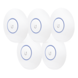 UBIQUITI UAP-AC-LITE-5 – Paquete de 5 Access Point UniFi, doble banda 802.11ac, MIMO 2X2, soporta 100 clientes, hasta 867 Mbps, para interior, PoE 802.3af.